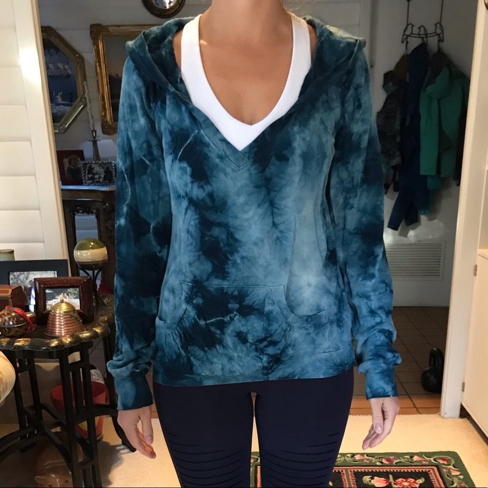 Pure Karma Blue Tie Dye Hooded Sweatshirt